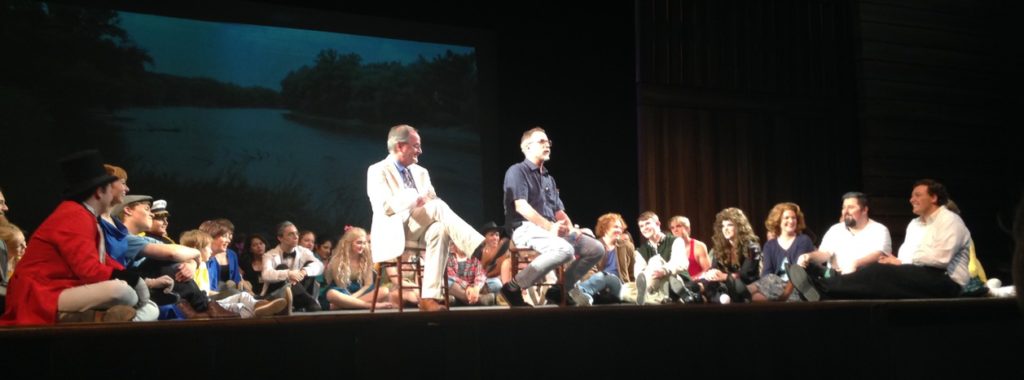 John August on stage with the cast of BIG FISH