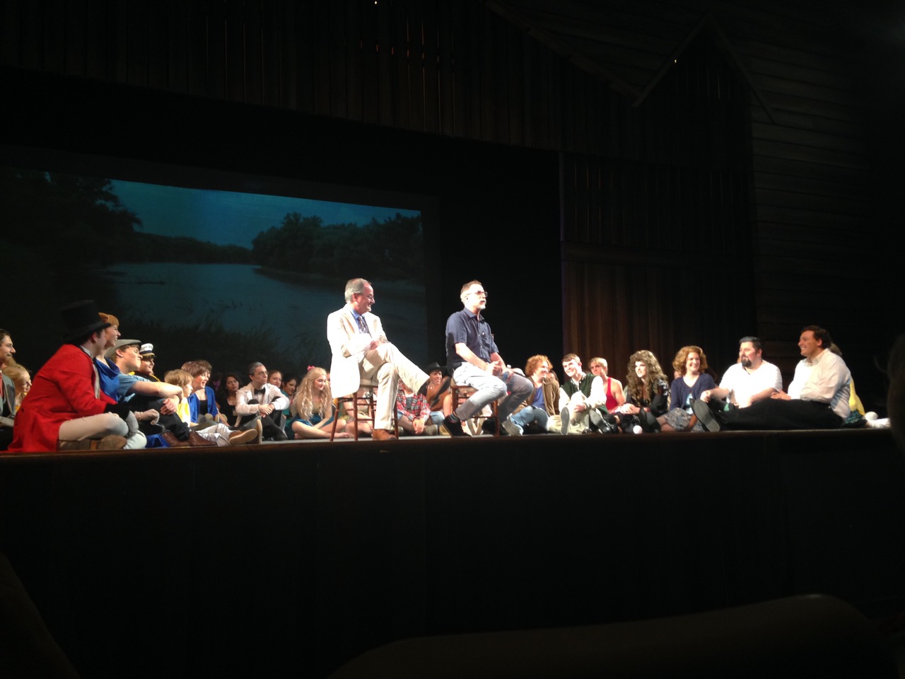 John August on stage with the cast of BIG FISH